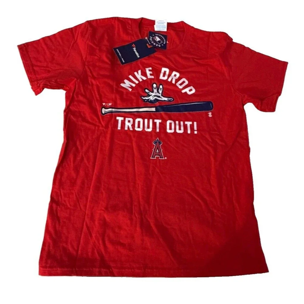 Mike Trout Los Angeles Angels Youth Large T-Shirt Red MLB Fanatics NWT